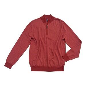 Vineyard Vines Cotton Cashmere Sweater Thaxter Striped 1/4 Zip Pullover Mens L